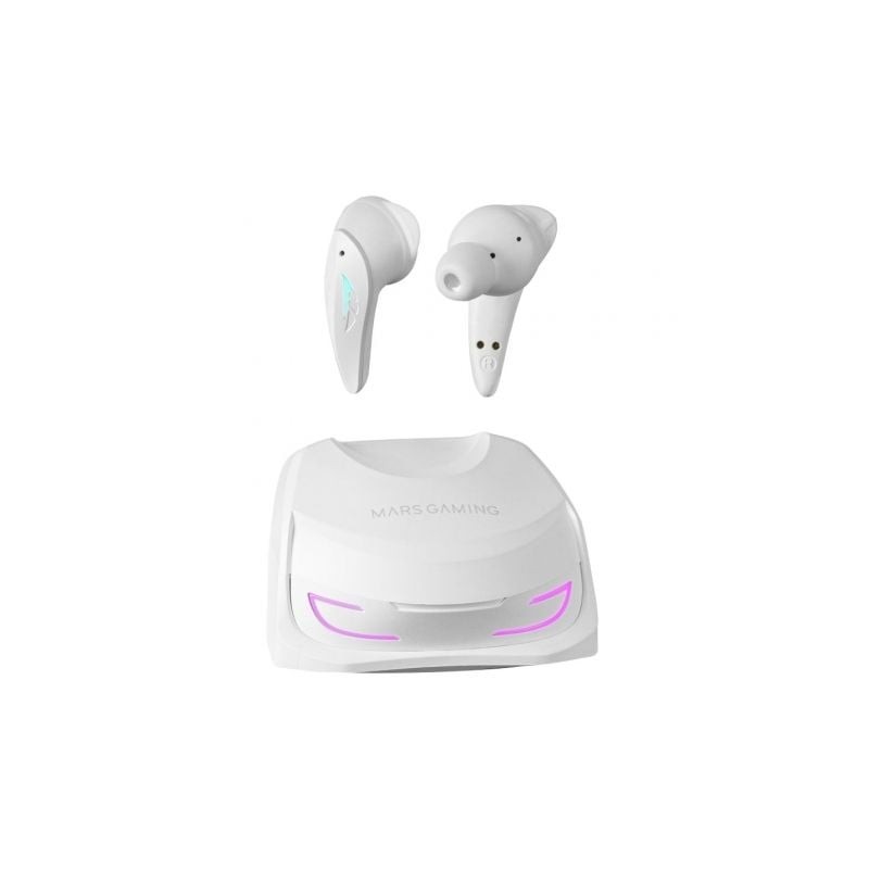 Auriculares Bluetooth Mars Gaming MHI-Ultra con estuche de carga- Autonomía 7-8h- Blancos