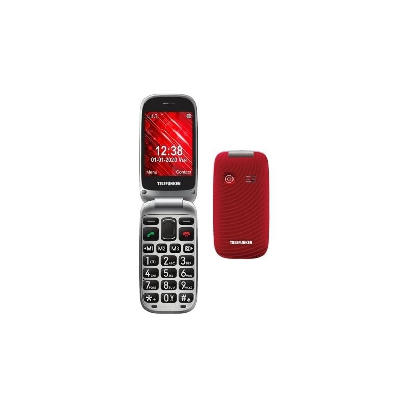 Teléfono Móvil Telefunken S560- Para Personas Mayores- Rojo