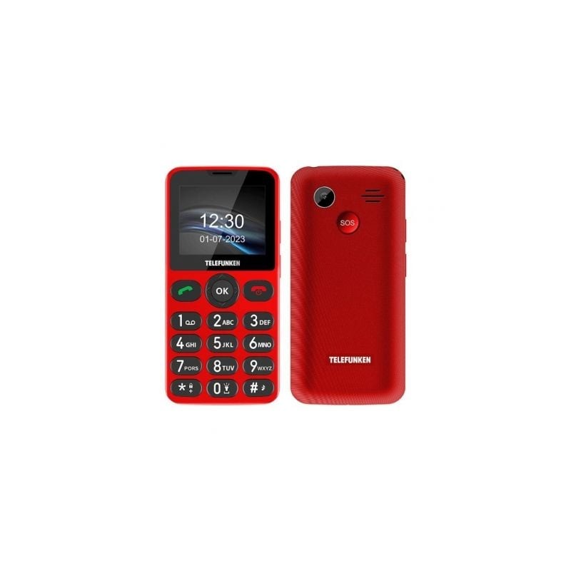 Teléfono Móvil Telefunken S415 para Personas Mayores- Rojo