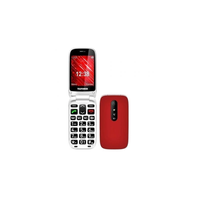 Teléfono Móvil Telefunken S445 para Personas Mayores- Rojo