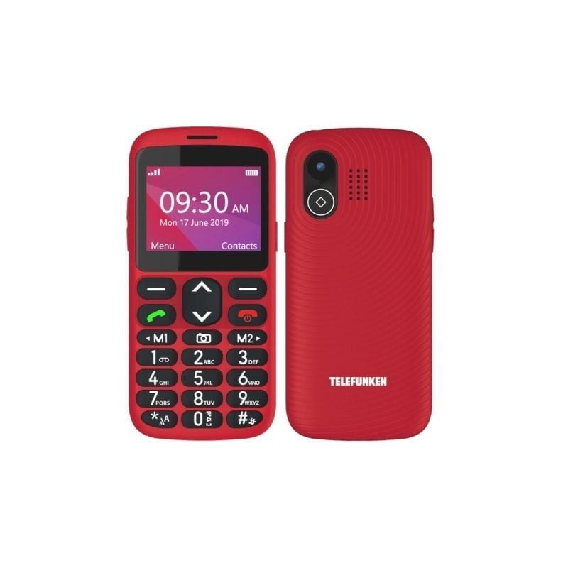 Teléfono Móvil Telefunken S520 para Personas Mayores- Rojo