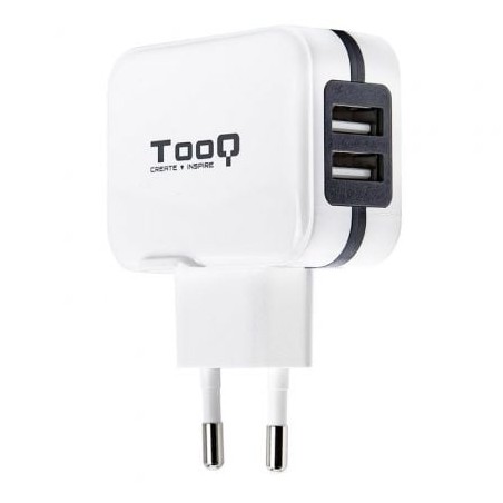 Cargador de Pared TooQ TQWC-1S02WT- 2xUSB- 17W