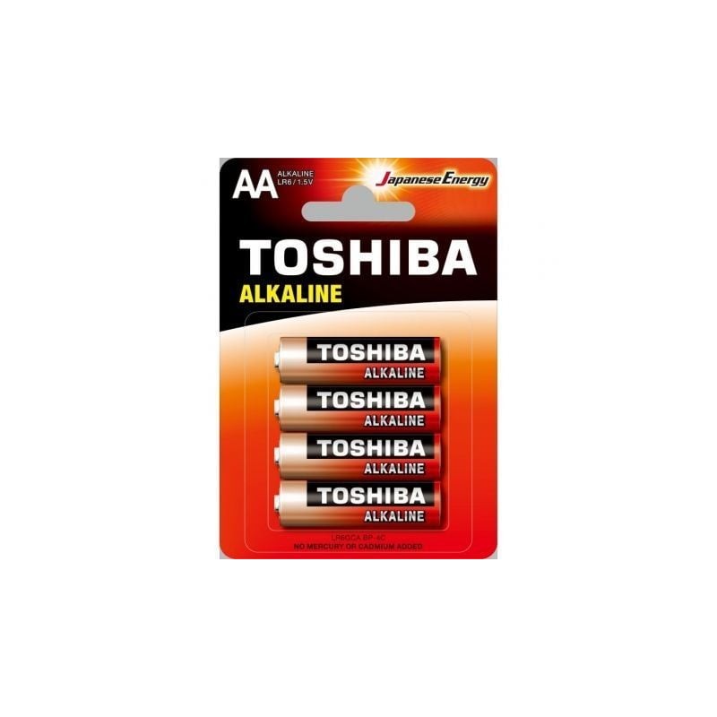 Pack de 4 Pilas AA Toshiba Alkaline LR6- 1-5V- Alcalinas