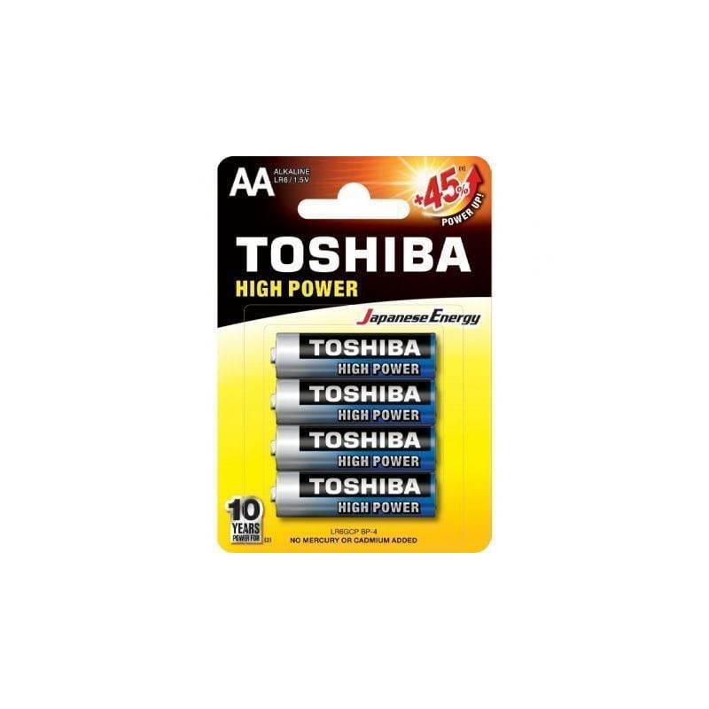Pack de 4 Pilas AA Toshiba High Power LR6- 1-5V- Alcalinas