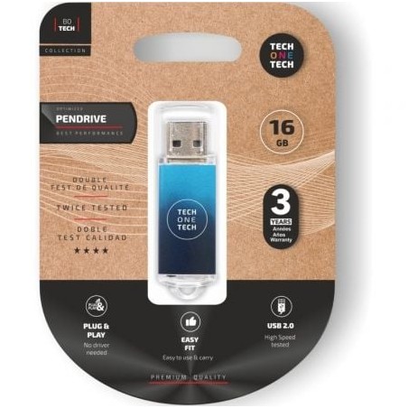 Pendrive 16GB Tech One Tech Be Deep USB 2-0- Azul Degradado