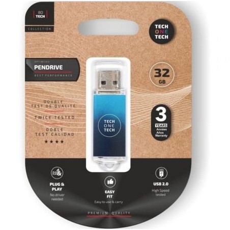Pendrive 32GB Tech One Tech Be Deep USB 2-0- Azul Degradado
