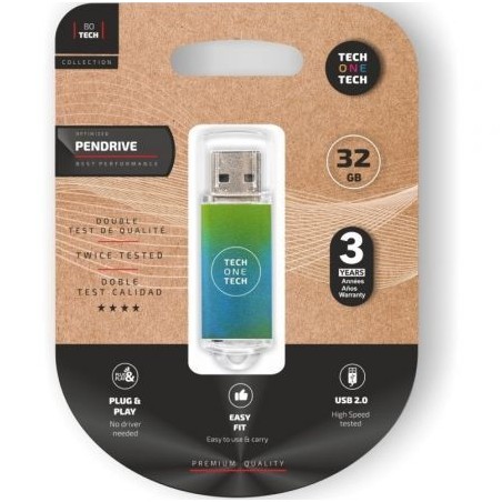 Pendrive 32GB Tech One Tech Be Ocean USB 2-0- Verde Degradado