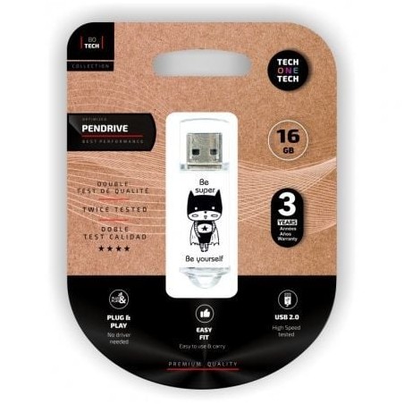 Pendrive 16GB Tech One Tech Be Super USB 2-0