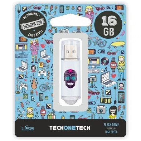 Pendrive 16GB Tech One Tech Calavera Maya USB 2-0