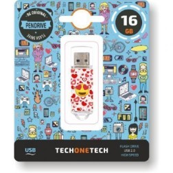 Pendrive 16GB Tech One Tech Emojis Heart Eyes USB 2-0