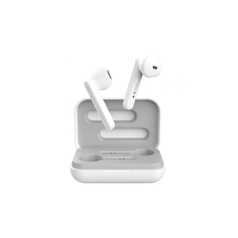Auriculares Bluetooth Trust Primo Touch con estuche de carga- Autonomía 4h- Blancos