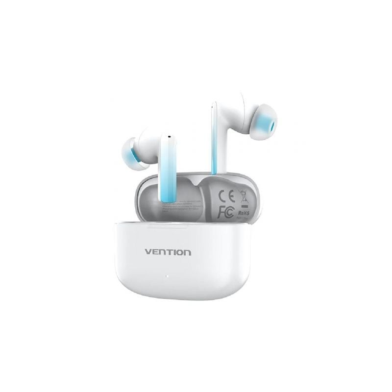 Auriculares Bluetooth Vention ELF E04 NBIW0 con estuche de carga- Autonomía 6h- Blancos
