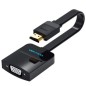 Cable Conversor Vention 74345- HDMI Macho- VGA Hembra - Jack 3-5 Hembra- 15cm- Negro