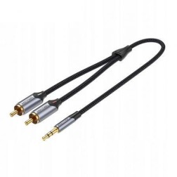Cable Estéreo Vention BCNBF- Jack 3-5 Macho - 2x RCA Macho- 1m- Gris