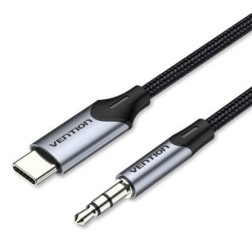 Cable Conversor Audio Vention BGKHF- USB Tipo-C Macho - Jack 3-5 Macho- 1m- Gris