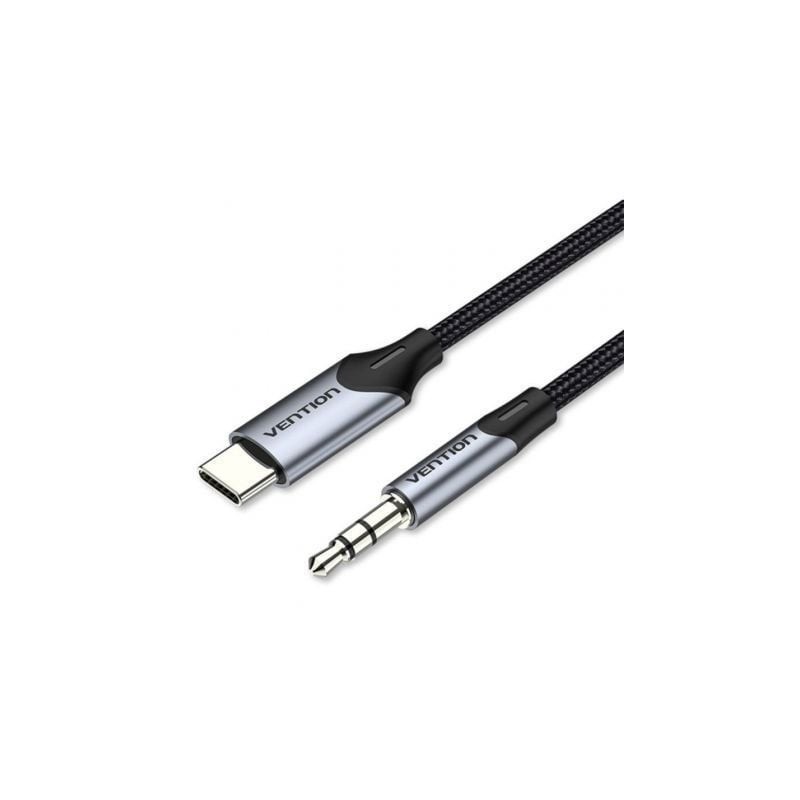 Cable Conversor Audio Vention BGKHF- USB Tipo-C Macho - Jack 3-5 Macho- 1m- Gris