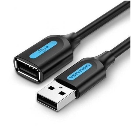 Cable Alargador USB 2-0 Vention CBIBG- USB Macho - USB Hembra- 1-5m- Negro