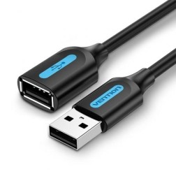 Cable Alargador USB 2-0 Vention CBIBI- USB Macho - USB Hembra- 480Mbps- 3m- Negro