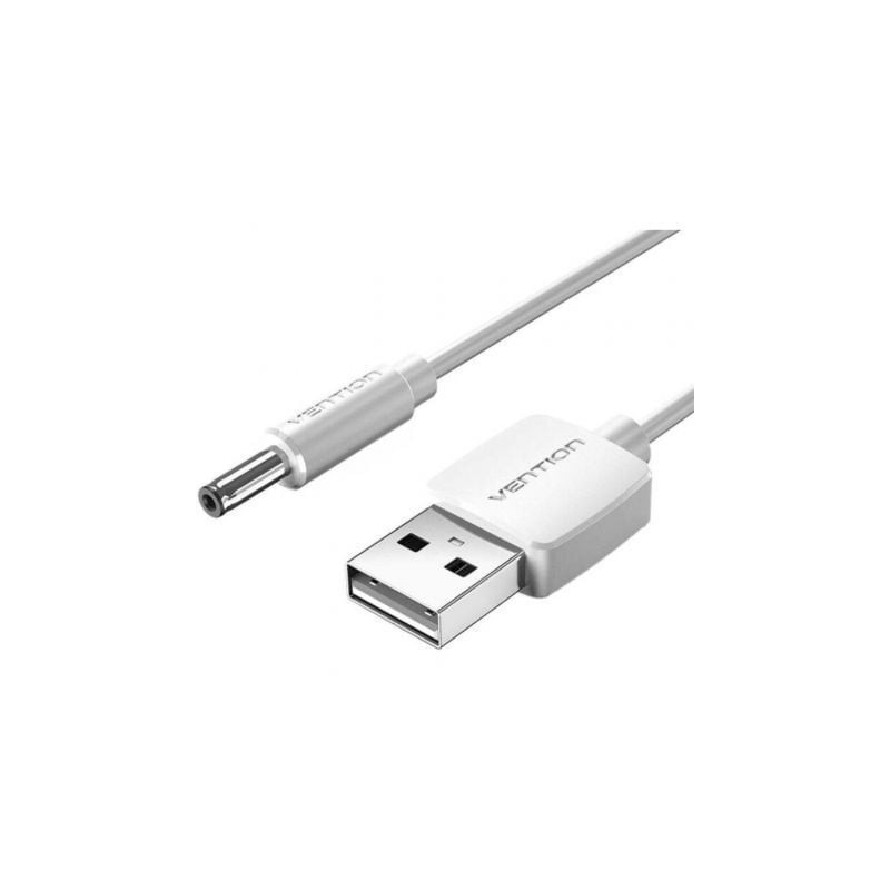 Cable Alimentación Vention CEYWG- USB-A Macho - DC 5-5mm Macho- 1-5m- Blanco