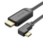 Cable Conversor HDMI 1-4 4K Vention CGVBG- USB Tipo-C Macho - HDMI Macho- 1-5m- Negro