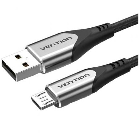 Cable USB 2-0 Vention COAHG- USB Macho - MicroUSB Macho- Hasta 60W- 480Mbps- 1-5m- Gris