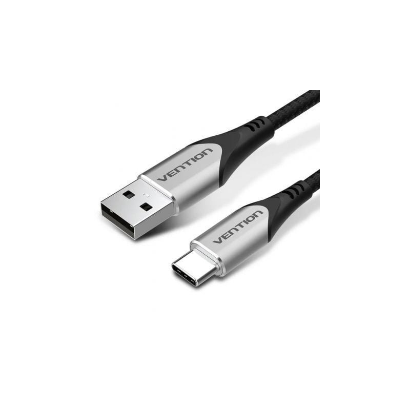 Cable USB Tipo-C Vention CODHD- USB Tipo-C Macho - USB Macho- Hasta 60W- 480Mbps- 50cm- Gris