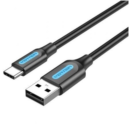 Cable USB 2-0 Tipo-C Vention COKBC- USB Macho - USB Tipo-C Macho- Hasta 60W- 480Mbps- 25cm- Gris