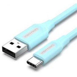 Cable USB 2-0 Tipo-C Vention COKSF- USB Tipo-C Macho - USB Macho- Hasta 60W- 480Mbps- 1m- Azul