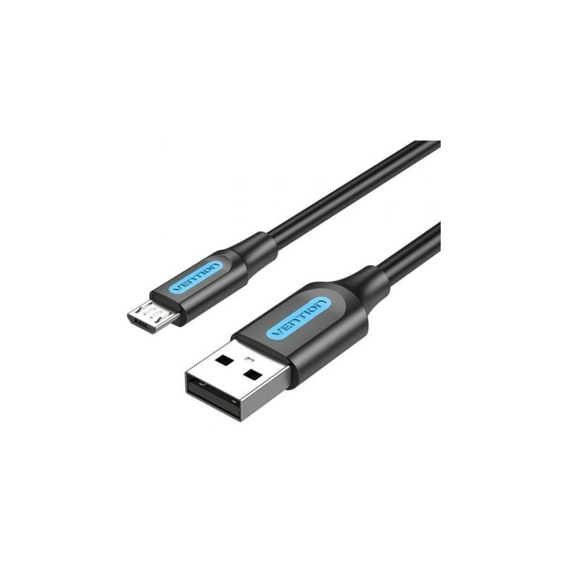 Cable USB 2-0 Vention COLBF- USB Macho - MicroUSB Macho- Hasta 60W- 480Mbps- 1m- Negro