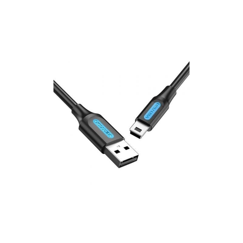 Cable USB 2-0 Vention COMBG- USB Macho - MiniUSB Macho- Hasta 10W- 480Mbps- 1-5m- Negro