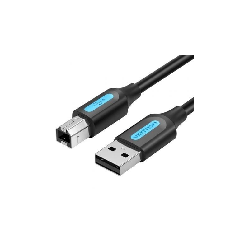 Cable USB 2-0 Impresora Vention COQBD- USB Tipo-B Macho - USB Macho- 480Mbps- 50cm- Negro