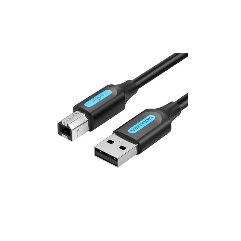 Cable USB 2-0 Impresora Vention COQBF- USB Tipo-B Macho - USB Macho- 480Mbps- 1m- Negro