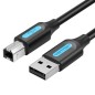 Cable USB 2-0 Impresora Vention COQBF- USB Tipo-B Macho - USB Macho- 480Mbps- 1m- Negro