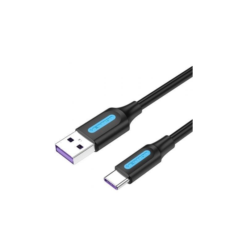 Cable USB 2-0 Tipo-C Vention CORBG- USB Macho - USB Tipo-C Macho- Hasta 100W- 480Mbps- 1-5m- Negro