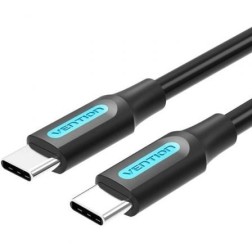 Cable USB 2-0 Tipo-C Vention COSBD- USB Tipo-C Macho - USB Tipo-C Macho- Hasta 60W- 480Mbps- 50cm- Negro