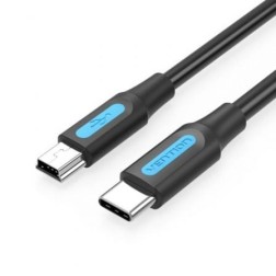 Cable USB 2-0 Tipo-C Vention COWBD- USB Tipo-C Macho - MiniUSB Macho- Hasta 10W- 480Mbps- 50cm- Negro