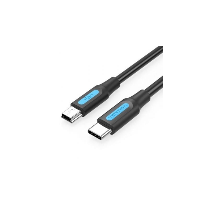 Cable USB 2-0 Tipo-C Vention COWBD- USB Tipo-C Macho - MiniUSB Macho- 50cm- Negro