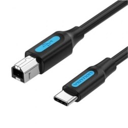 Cable USB 2-0 Tipo-C Vention CQUBH- USB Tipo-B Macho - USB Tipo-C Macho- 480Mbps- 2m- Negro