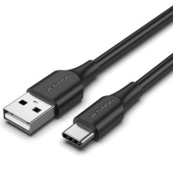 Cable USB 2-0 Tipo-C Vention CTHBD- USB Tipo-C Macho - USB Macho- Hasta 60W- 480Mbps- 50cm- Negro