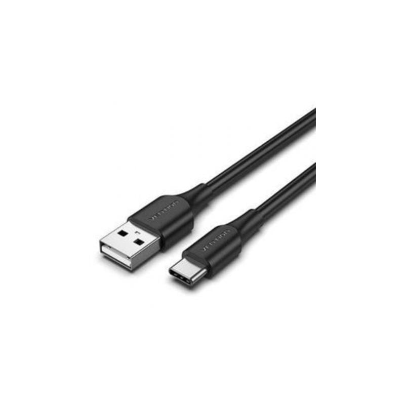 Cable USB 2-0 Tipo-C Vention CTHBF- USB Tipo-C Macho - USB Macho- Hasta 60W- 480Mbps- 1m- Negro