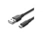 Cable USB 2-0 Vention CTIBF- USB Macho - MicroUSB Macho- Hasta 60W- 480Mbps- 1m- Negro