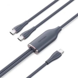 Cable USB Tipo-C Vention CTMBG- USB Tipo-C Macho - 2 x USB Tipo-C Macho- 1-5m- Negro