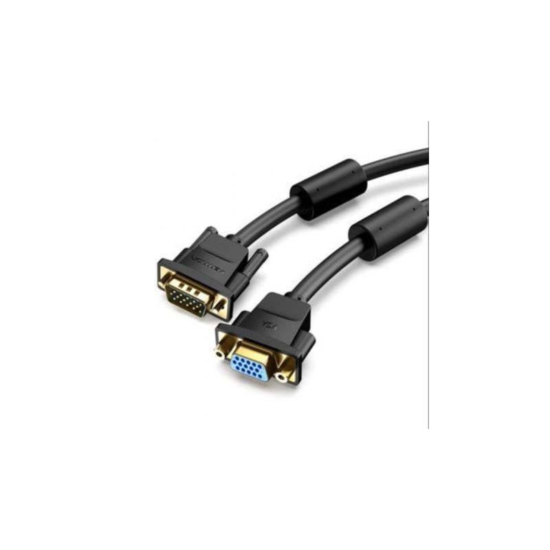 Cable Alargador SVGA Vention DAGBF- VGA Macho - VGA Hembra- 1m- Negro