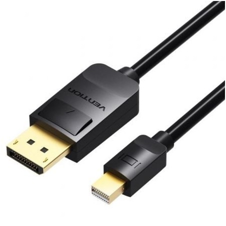 Cable Conversor Vention HAABG- Mini DisplayPort Macho - DisplayPort Macho- 1-5m- Negro
