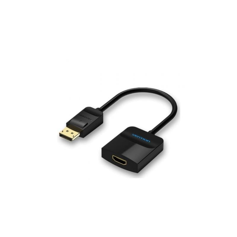 Cable Conversor Vention HBGBB- Displayport Macho - HDMI Hembra- 15cm- Negro