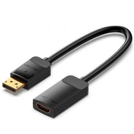 Cable Conversor Vention HBZBB- DisplayPort Macho - HDMI 4K Hembra- 15cm- Negro