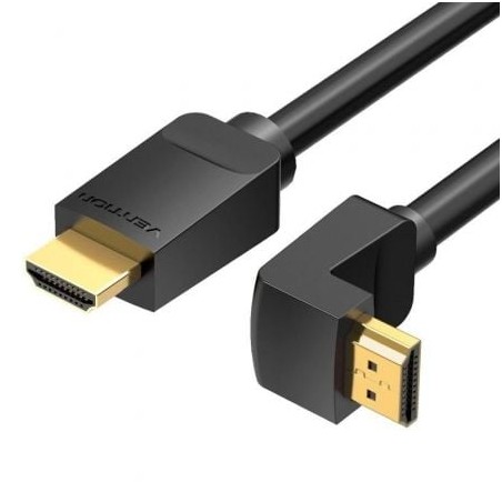 Cable HDMI 2-0 4K Acodado Vention AAQBI- HDMI Macho - HDMI Macho- 3m- Negro