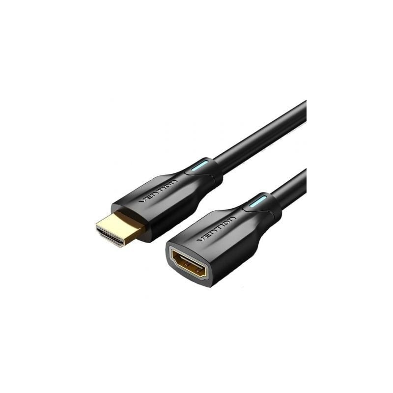 Cable Alargador HDMI 8K Vention AHBBF- HDMI Macho - HDMI Hembra- 1m- Negro