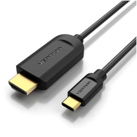 Cable Conversor HDMI 1-4 4K Vention CGUBH- USB Tipo-C Macho - HDMI Macho- 2m- Negro