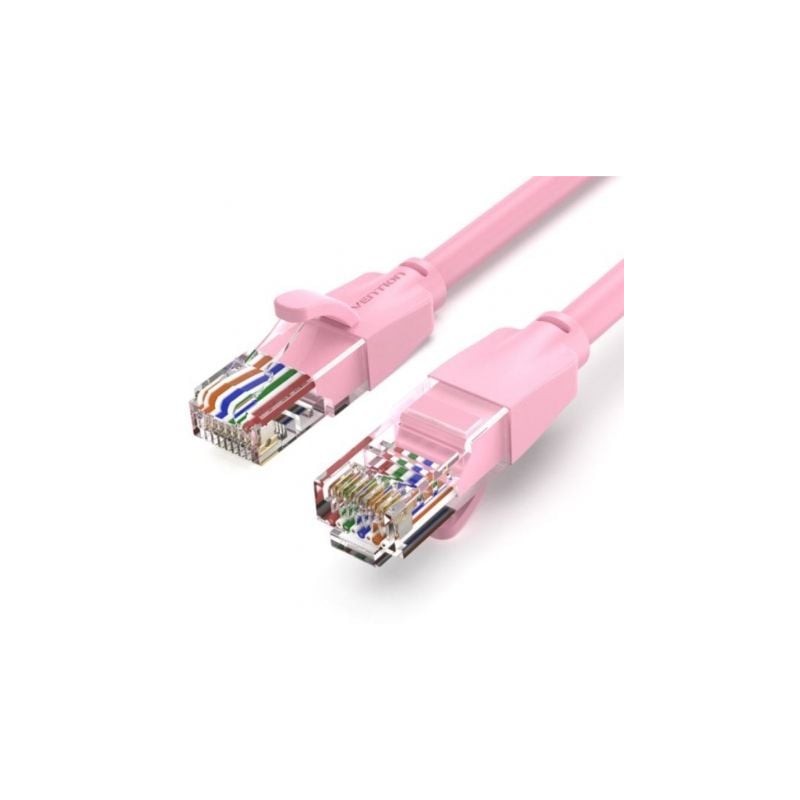 Cable de Red RJ45 UTP Vention IBEPF Cat-6- 1m- Rosa